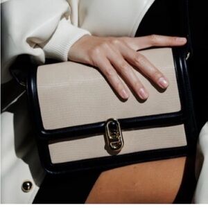 Jules Kae Mia Vegan Leather Crossbody Bag - Black and Tan